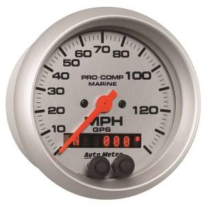 Autometer - AutoMeter GAUGE SPEEDOMETER 3 3/8in. 140MPH GPS MARINE SILVER - 200638-33 - Image 3