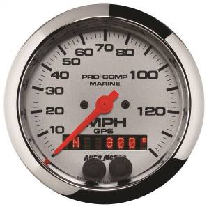 Autometer - AutoMeter GAUGE SPEEDOMETER 3 3/8in. 140MPH GPS MARINE CHROME - 200638-35 - Image 1