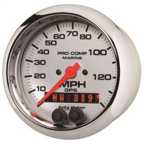 Autometer - AutoMeter GAUGE SPEEDOMETER 3 3/8in. 140MPH GPS MARINE CHROME - 200638-35 - Image 2