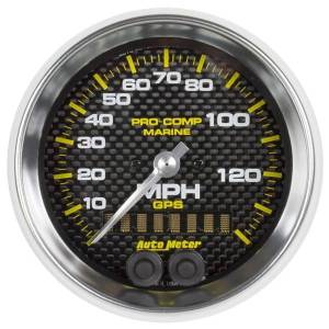 AutoMeter GAUGE SPEEDOMETER 3 3/8in. 140MPH GPS MARINE CARBON FIBER - 200638-40