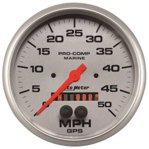 Autometer - AutoMeter GAUGE SPEEDOMETER 5in. 50MPH GPS MARINE SILVER - 200644-33 - Image 1