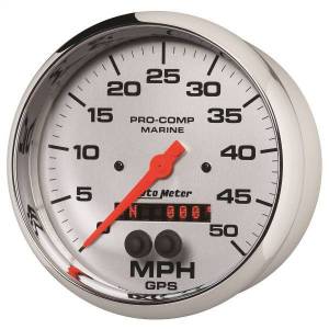 Autometer - AutoMeter GAUGE SPEEDOMETER 5in. 50MPH GPS MARINE CHROME - 200644-35 - Image 2