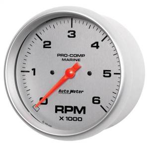 Autometer - AutoMeter GAUGE TACHOMETER 5in. 6K RPM MARINE SILVER - 200750-33 - Image 2