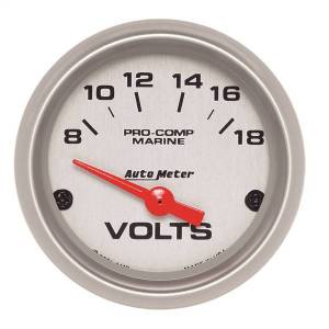 AutoMeter GAUGE VOLTMETER 2 1/16in. 18V ELECTRIC MARINE SILVER - 200756-33