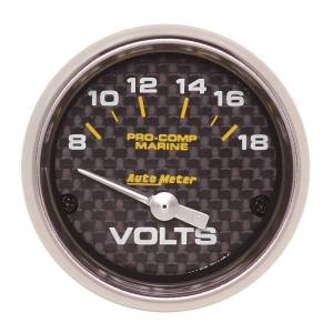 AutoMeter GAUGE VOLTMETER 2 1/16in. 18V ELECTRIC MARINE CARBON FIBER - 200756-40