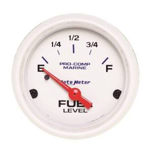 AutoMeter GAUGE FUEL LEVEL 2 1/16in. 240OE TO 33OF ELEC MARINE WHITE - 200760