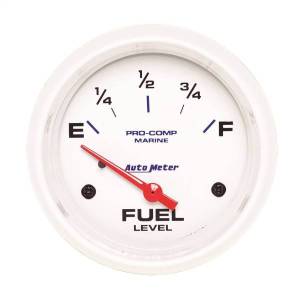 AutoMeter GAUGE FUEL LEVEL 2 5/8in. 240OE TO 33OF ELEC MARINE WHITE - 200761