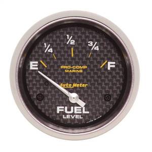 AutoMeter GAUGE FUEL LEVEL 2 5/8in. 240OE TO 33OF ELEC MARINE CARBON FIBER - 200761-40