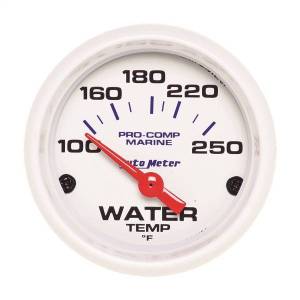 AutoMeter GAUGE WATER TEMP 2 1/16in. 100-250deg.F ELECTRIC MARINE WHITE - 200762
