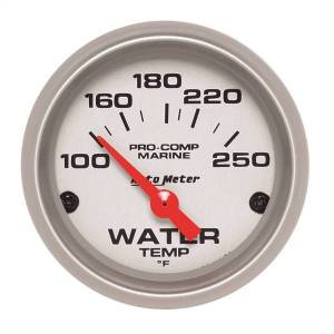 AutoMeter GAUGE WATER TEMP 2 1/16in. 100-250deg.F ELECTRIC MARINE SILVER - 200762-33