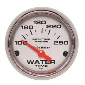 AutoMeter GAUGE WATER TEMP 2 1/16in. 100-250deg.F ELECTRIC MARINE CHROME - 200762-35