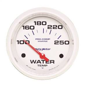 AutoMeter GAUGE WATER TEMP 2 5/8in. 100-250deg.F ELECTRIC MARINE WHITE - 200763