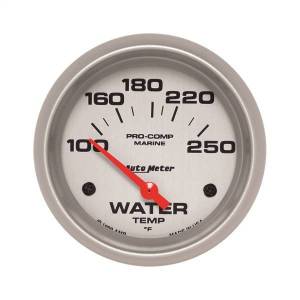 AutoMeter GAUGE WATER TEMP 2 5/8in. 100-250deg.F ELECTRIC MARINE SILVER - 200763-33