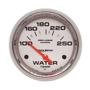 AutoMeter GAUGE WATER TEMP 2 5/8in. 100-250deg.F ELECTRIC MARINE CHROME - 200763-35