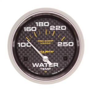 AutoMeter GAUGE WATER TEMP 2 5/8in. 100-250deg.F ELECTRIC MARINE CARBON FIBER - 200763-40