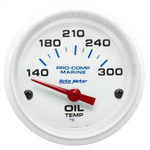 AutoMeter GAUGE OIL TEMP 2 1/16in. 140-300deg.F ELECTRIC MARINE WHITE - 200764