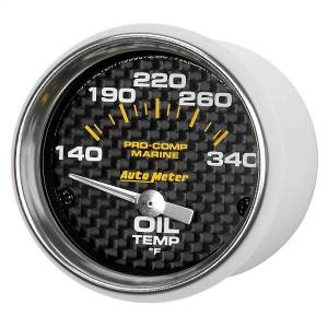 Autometer - AutoMeter GAUGE OIL TEMP 2 1/16in. 140-300deg.F ELECTRIC MARINE CARBON FIBER - 200764-40 - Image 2