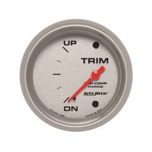 AutoMeter GAUGE TRIM LEVEL 2 5/8in. 0ODOWN-90OUP ELECTRIC MARINE SILVER - 200767-33