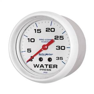 Autometer - AutoMeter GAUGE WATER PRESS 2 5/8in. 35PSI MECHANICAL MARINE WHITE - 200773 - Image 2