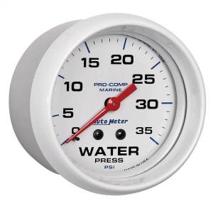 Autometer - AutoMeter GAUGE WATER PRESS 2 5/8in. 35PSI MECHANICAL MARINE WHITE - 200773 - Image 3