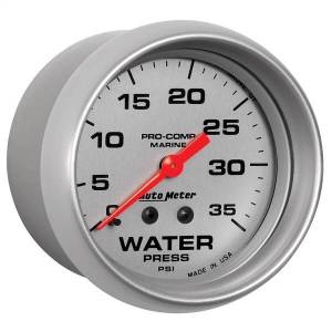 Autometer - AutoMeter GAUGE WATER PRESS 2 5/8in. 35PSI MECHANICAL MARINE SILVER - 200773-33 - Image 3