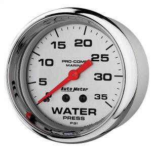 Autometer - AutoMeter GAUGE WATER PRESS 2 5/8in. 35PSI MECHANICAL MARINE CHROME - 200773-35 - Image 2