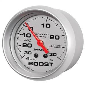 Autometer - AutoMeter GAUGE VAC/BOOST 2 5/8in. 30INHG-30PSI MECHANICAL MARINE SILVER - 200775-33 - Image 2