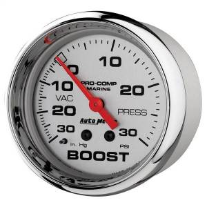 Autometer - AutoMeter GAUGE VAC/BOOST 2 5/8in. 30INHG-30PSI MECHANICAL MARINE CHROME - 200775-35 - Image 2