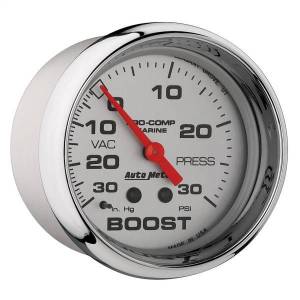 Autometer - AutoMeter GAUGE VAC/BOOST 2 5/8in. 30INHG-30PSI MECHANICAL MARINE CHROME - 200775-35 - Image 3