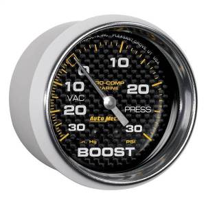 Autometer - AutoMeter GAUGE VAC/BOOST 2 5/8in. 30INHG-30PSI MECHANICAL MARINE CARBON FIBER - 200775-40 - Image 3