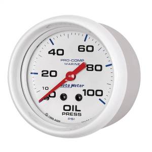 Autometer - AutoMeter GAUGE OIL PRESSURE 2 5/8in. 100PSI MECHANICAL MARINE WHITE - 200777 - Image 2