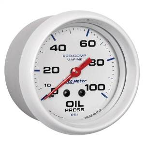 Autometer - AutoMeter GAUGE OIL PRESSURE 2 5/8in. 100PSI MECHANICAL MARINE WHITE - 200777 - Image 3