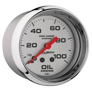 Autometer - AutoMeter GAUGE OIL PRESSURE 2 5/8in. 100PSI MECHANICAL MARINE CHROME - 200777-35 - Image 3