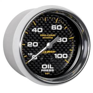 Autometer - AutoMeter GAUGE OIL PRESSURE 2 5/8in. 100PSI MECHANICAL MARINE CARBON FIBER - 200777-40 - Image 3