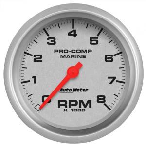 AutoMeter GAUGE TACHOMETER 3 3/8in. 8K RPM MARINE SILVER - 200779-33