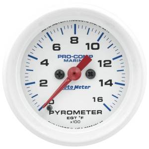 AutoMeter GAUGE PYROMETER 2 1/16in. 0-1600deg.F MARINE WHITE - 200842