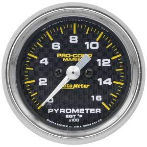 AutoMeter GAUGE PYROMETER 2 1/16in. 0-1600deg.F MARINE CARBON FIBER - 200842-40