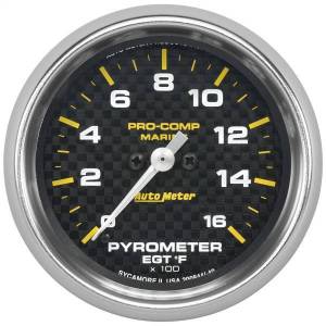 AutoMeter GAUGE PYROMETER 2 5/8in. 0-1600deg.F MARINE CARBON FIBER - 200844-40