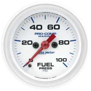 AutoMeter GAUGE FUEL PRESSURE 2 1/16in. 100PSI DIGITAL STEPPER MOTOR MARINE WHITE - 200850