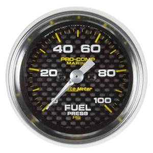 AutoMeter GAUGE FUEL PRESSURE 2 1/16in. 100PSI DIGITAL STEPPER MOTOR MARINE CARBON - 200850-40