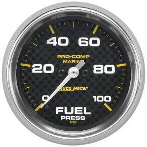 AutoMeter GAUGE FUEL PRESSURE 2 5/8in. 100PSI DIGITAL STEPPER MOTOR MARINE CARBON FIB - 200851-40