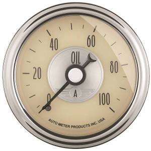 AutoMeter GAUGE OIL PRESS 2 1/16in. 100PSI MECH PRESTIGE ANTQ. IVORY - 2021
