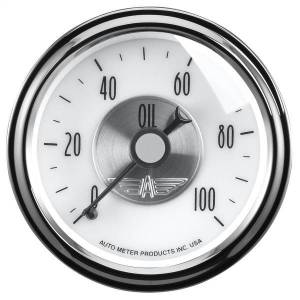 Autometer - AutoMeter GAUGE OIL PRESS 2 1/16in. 100PSI MECH PRESTIGE PEARL - 2023 - Image 1