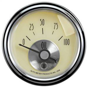 AutoMeter GAUGE OIL PRESS 2 1/16in. 100PSI ELEC PRESTIGE ANTQ. IVORY - 2027