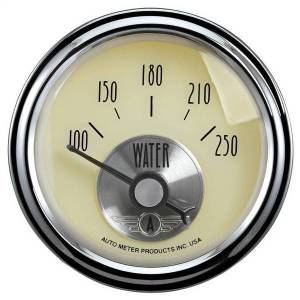 AutoMeter GAUGE WATER TEMP 2 1/16in. 250deg.F ELEC PRESTIGE ANTQ. IVORY - 2037