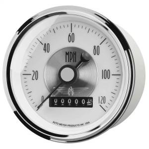 Autometer - AutoMeter GAUGE SPEEDO 3 3/8in. 120MPH ELEC. PROGRAM W/WHEEL ODO PRESTIGE PEARL - 2085 - Image 2