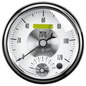 AutoMeter GAUGE TACH/SPEEDO 5in. 120MPH/8K RPM ELEC. PROGRAM. PRESTIGE PEARL - 2095