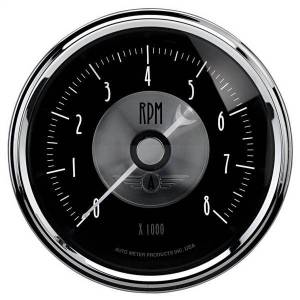 AutoMeter GAUGE TACHOMETER 3 3/8in. 8K RPM IN-DASH PRESTIGE BLK. DIAMOND - 2096