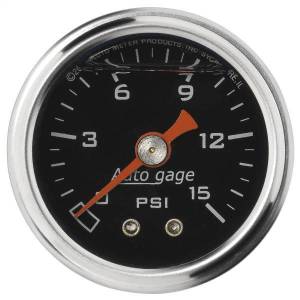 AutoMeter GAUGE PRESSURE 1.5in. DIRECT MNT 15PSI LIQUID FILLED MECH BLK 1/8in. NPTF - 2172