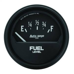 AutoMeter GAUGE FUEL LEVEL 2 5/8in. 73OE TO 10OF ELEC BLACK AUTOGAGE - 2315